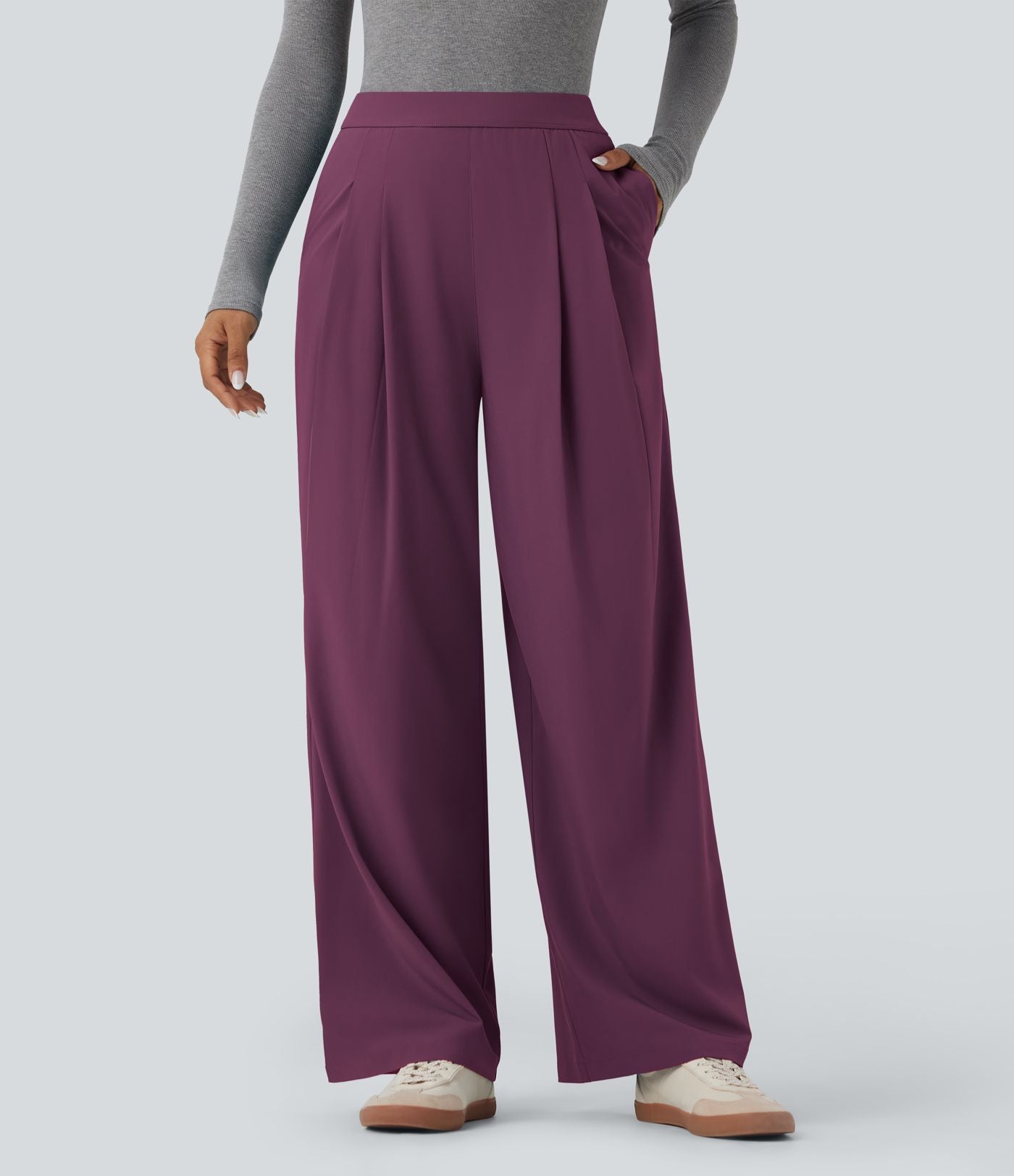 Pantalon de costume Breezeful™ à taille haute, jambes larges, poches latérales et séchage rapide
