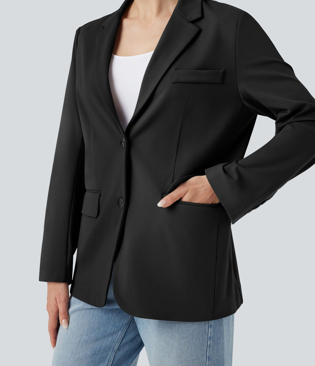 Blazer de travail col cranté à manches longues DayStretch avec poches