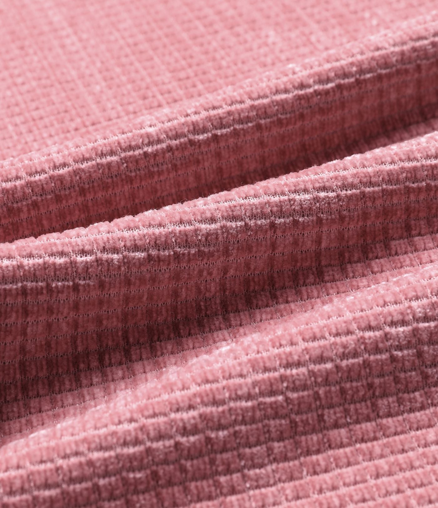 Pantalon chenille gaufré coupe droite taille mi-haute avec poches