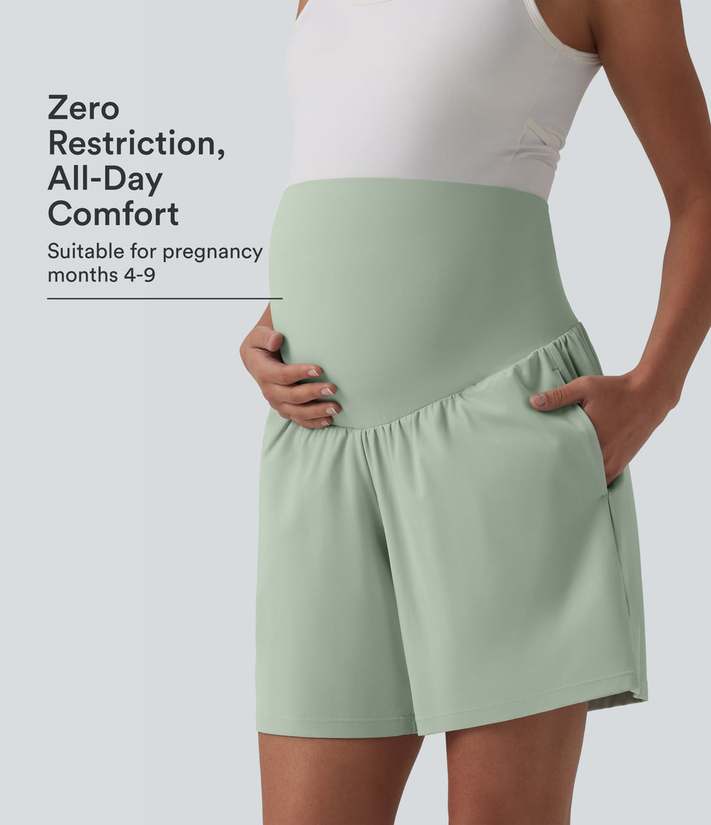 Short de yoga maternité 2-en-1 SoftlyZero™ Airy taille très haute effet frais InstantCool 17,5 cm avec poches