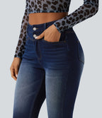 Halara Flex™ Jean slim casual capri taille haute avec fentes et poches