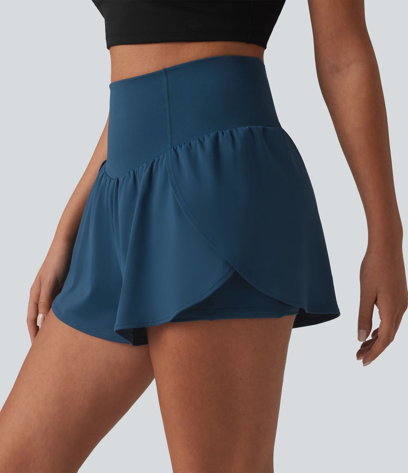 Short de yoga SoftlyZero™ Airy 2-en-1 taille haute gainant ourlet arrondi effet frais InstantCool 7,5 cm avec poches