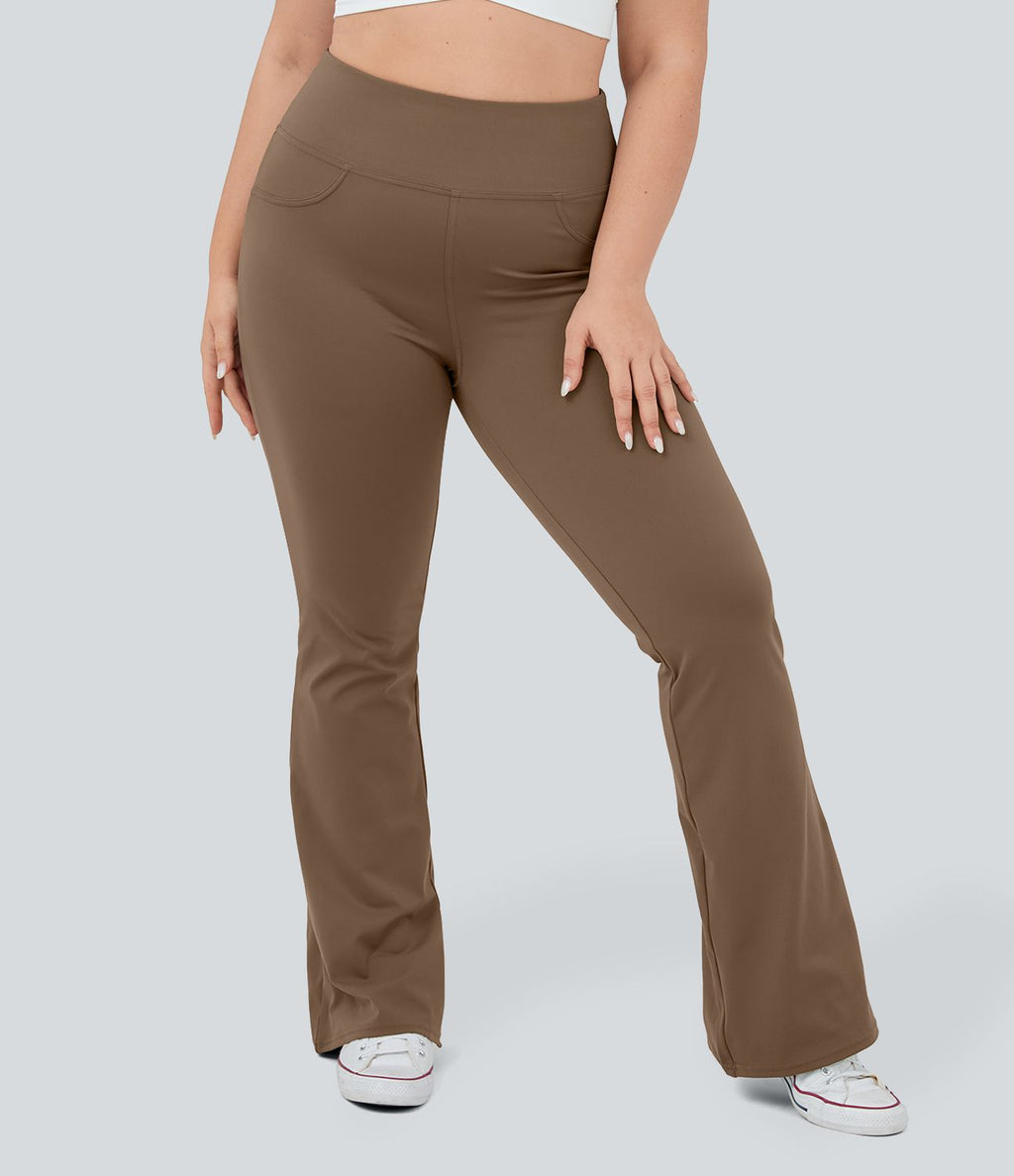 Legging yoga évasé grande taille taille haute DayStretch avec poches