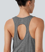 Robe longue casual drapée sans manches à dos ajouré avec poches