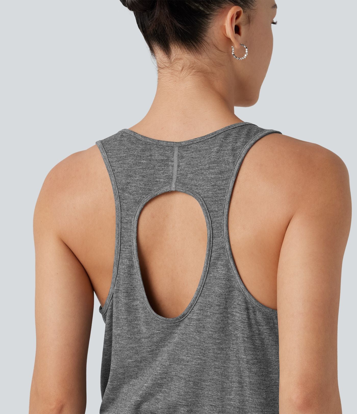 Robe longue casual drapée sans manches à dos ajouré avec poches