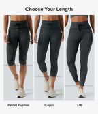 Legging corsaire de yoga taille haute à rayures avec cordon de serrage et poches