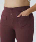 Pantalon coupe droite grande taille taille haute DayStretch avec poches
