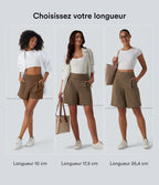 Short tailleur ample DayStretch taille haute 17,5 cm avec poches