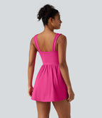 Robe casual micro-mini 2-en-1 avec brassière intégrée et décolleté cœur en SoftlyZero™ Plush avec poche - Édition Easy Peasy