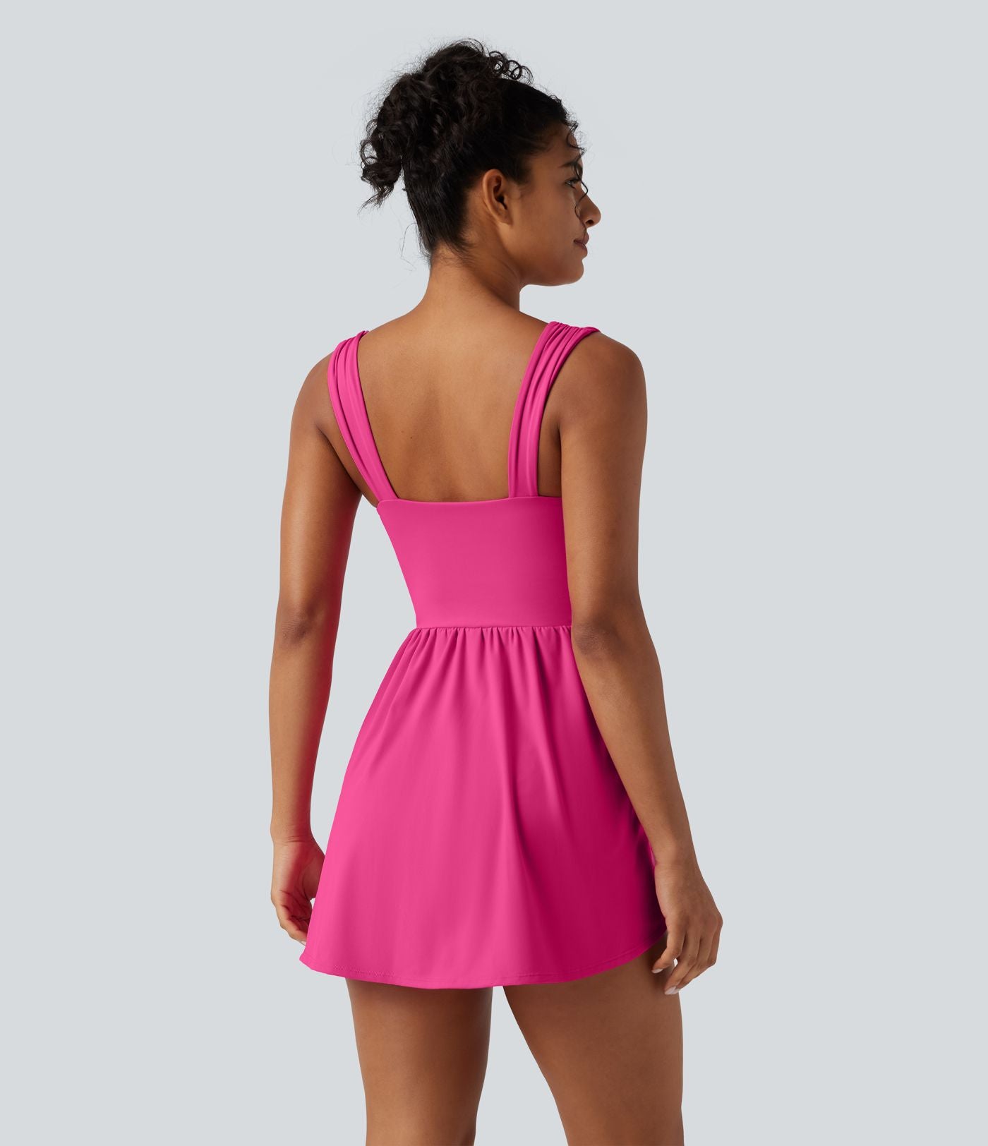 Robe casual micro-mini 2-en-1 avec brassière intégrée et décolleté cœur en SoftlyZero™ Plush avec poche - Édition Easy Peasy