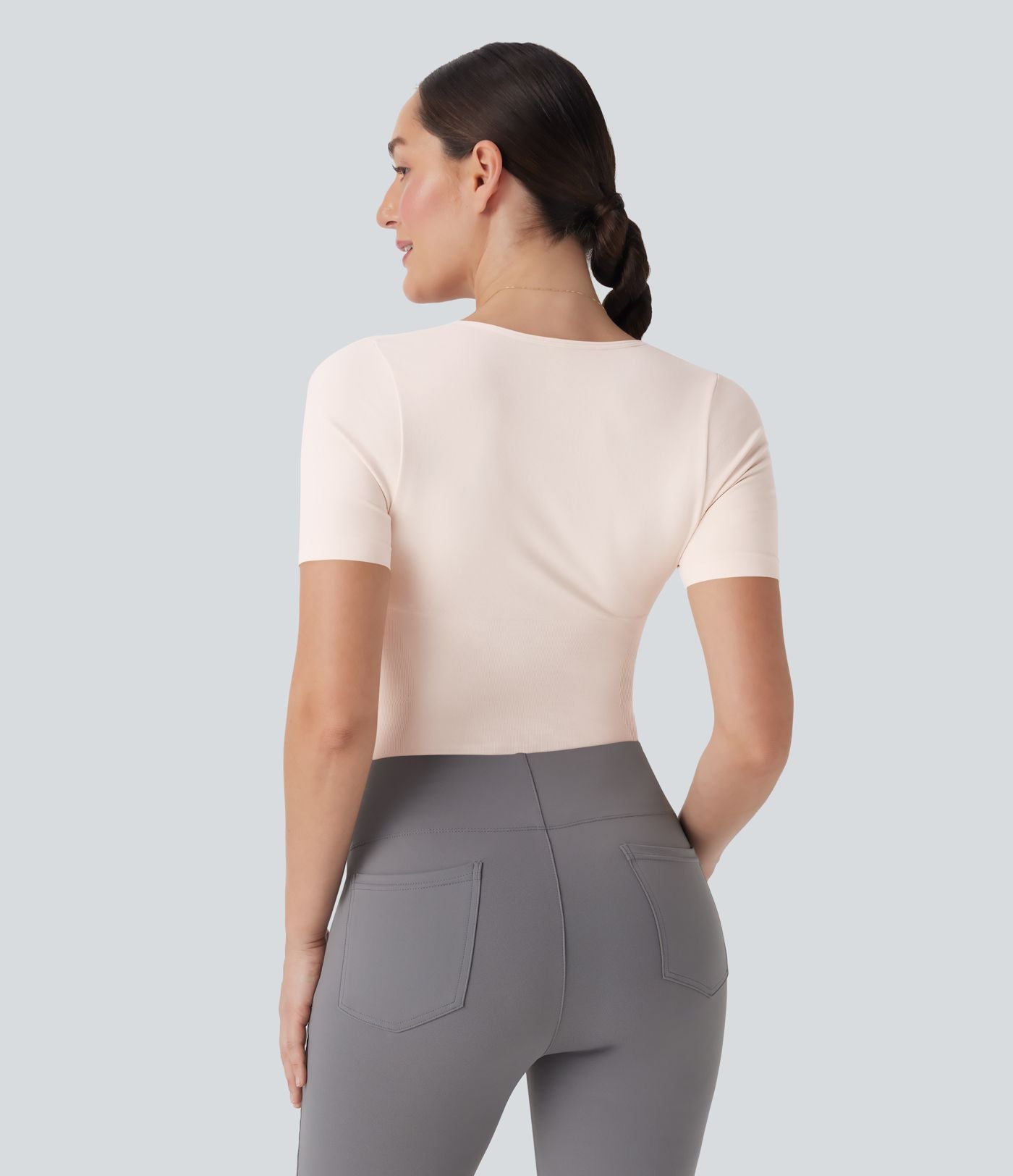 Combinaison de travail lissante décolleté carré avec bretelles de jambe ajustables sans couture OneForm Seamless Flow - Easy Peasy
