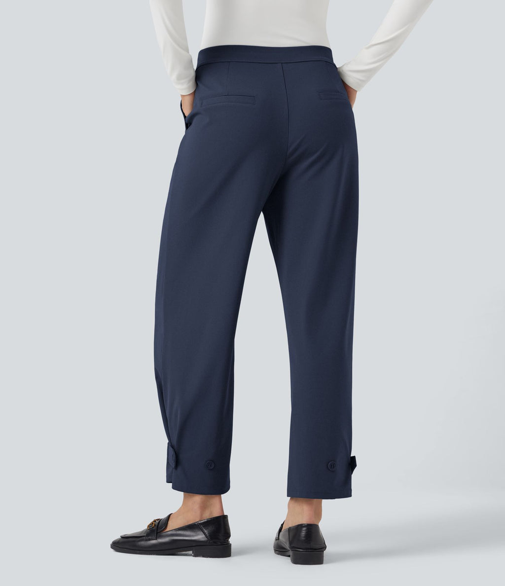 Pantalon de travail fuselé taille moyenne avec largeur ajustable Halara Flex™ DayStretch avec poches