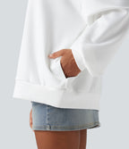 Sweatshirt casual col montant coupe décontractée avec poches