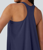 Robe décontractée mini fluide Breezeful™ à dos nageur, poches latérales, ourlet asymétrique et séchage rapide
