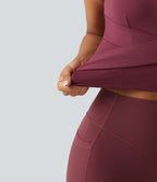 Débardeur de course SoftlyZero™ Airy col cœur croisé brassière intégrée effet frais InstantCool, protection solaire UPF50+