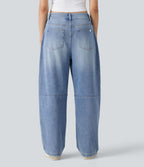 Halara Flex™ Jean barrel casual taille basse avec poches