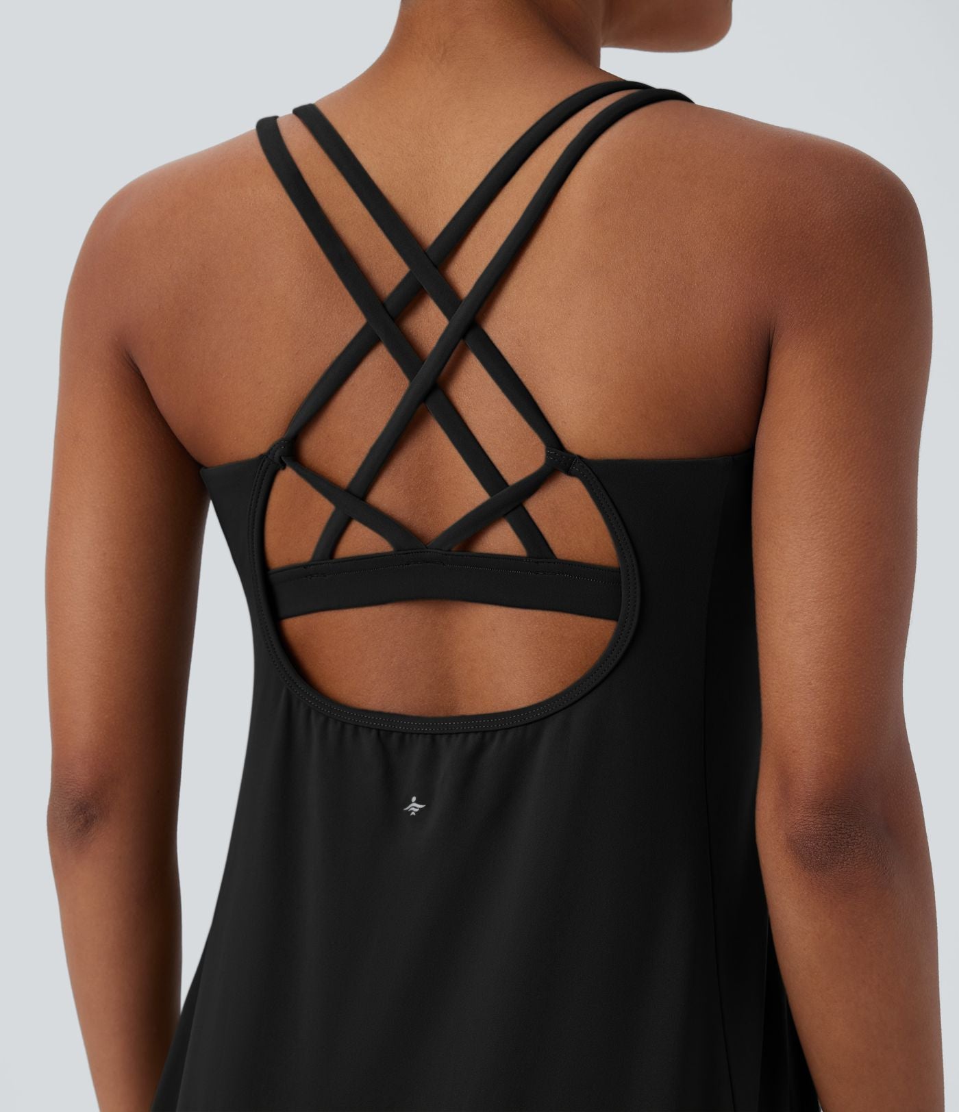 Robe de sport yoga mini 2-pièces SoftlyZero™ Plush à découpes avec poche A-C