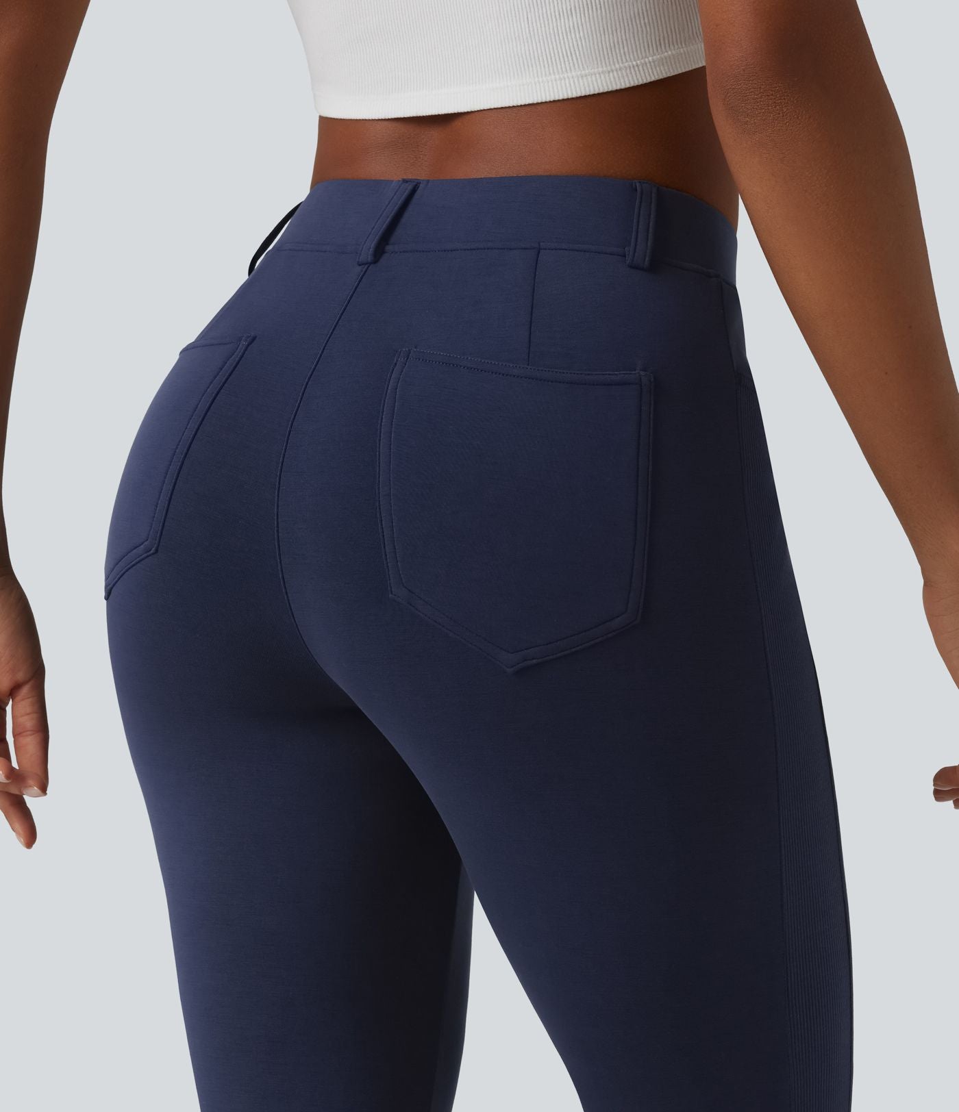 SpacerTek™ Pantalon casual skinny taille mi-haute avec poches