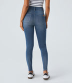 Halara Flex™ Jean skinny Casual Taille Haute Fermeture Éclair Boutonnés Plusieurs Poches Tricot Extensible