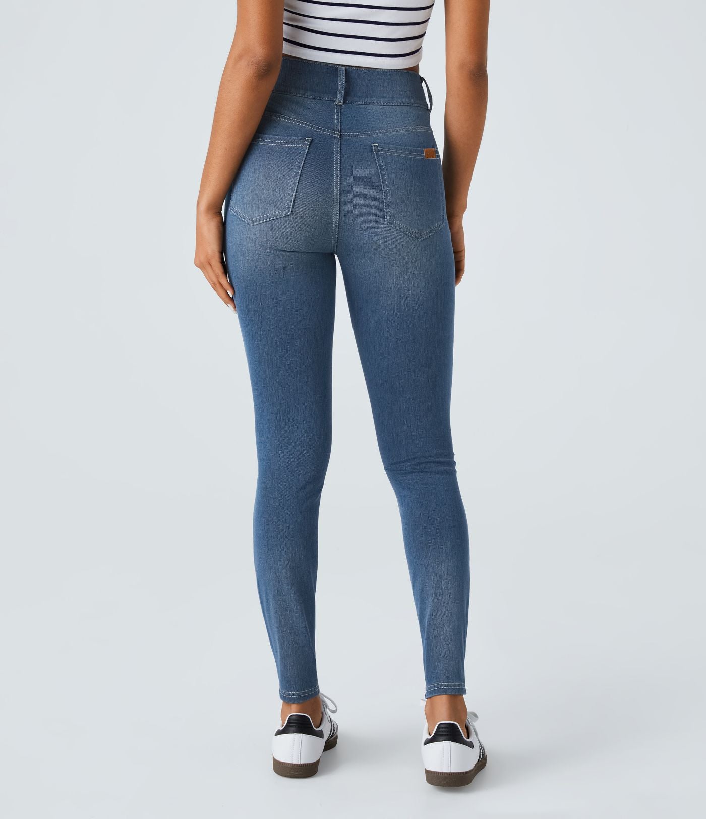 Halara Flex™ Jean skinny Casual Taille Haute Fermeture Éclair Boutonnés Plusieurs Poches Tricot Extensible