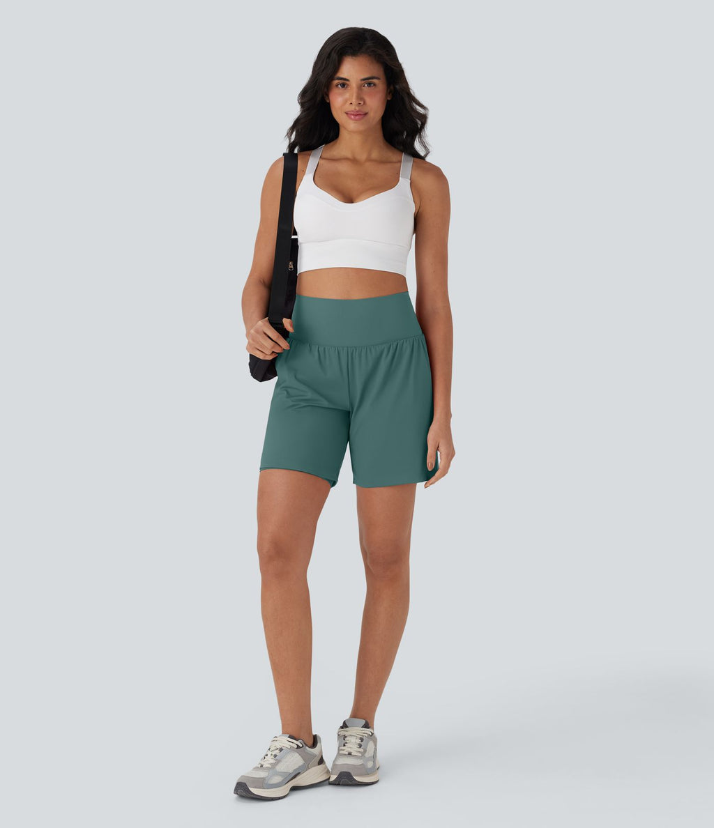 Short de yoga SoftlyZero™ Airy 2-en-1 taille très haute avec poches et effet frais InstantCool 17,5 cm