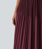 Jupe midi casual plissée taille haute