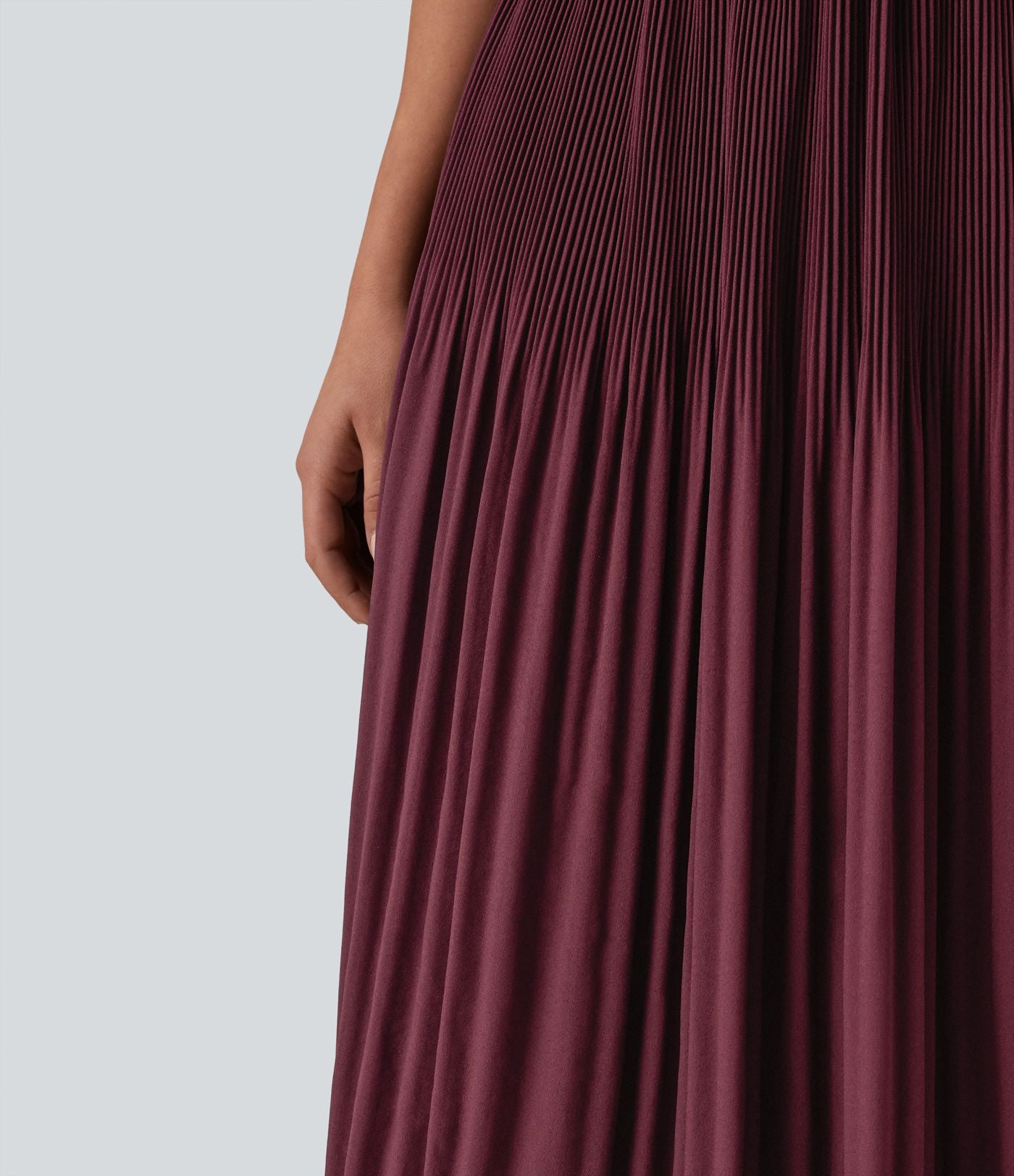 Jupe midi casual plissée taille haute