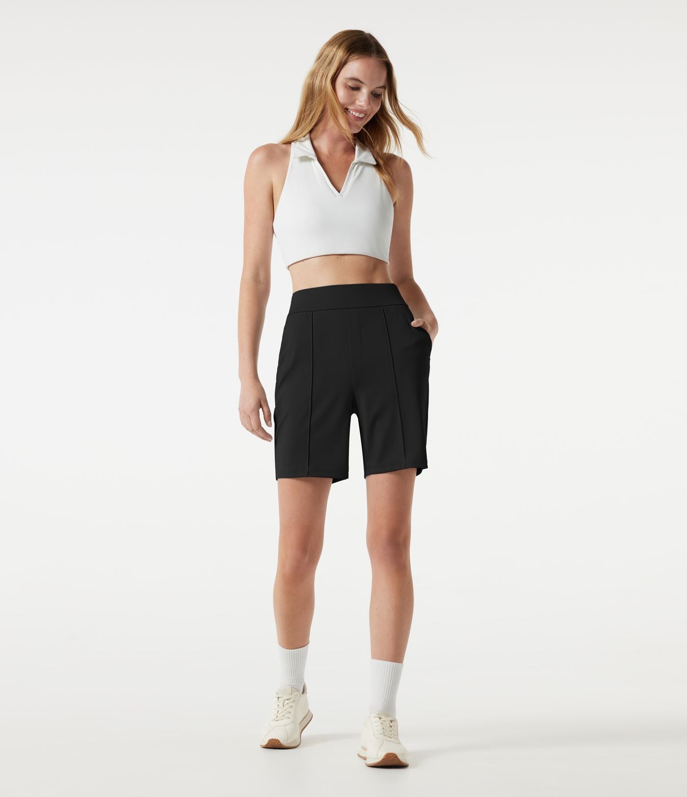 Short de golf taille haute à séchage rapide avec poches 17,5 cm - Golf Tee - UPF40+