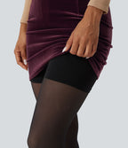Jupe moulante mini taille haute 2-en-1 en velours