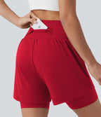 Short de yoga SoftlyZero™ Airy 2-en-1 taille ultra-haute effet frais InstantCool 17,5 cm avec poches