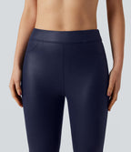 Pantalon de yoga gainant taille haute brillant effet cuir avec poches Halara Ultrasculpt™