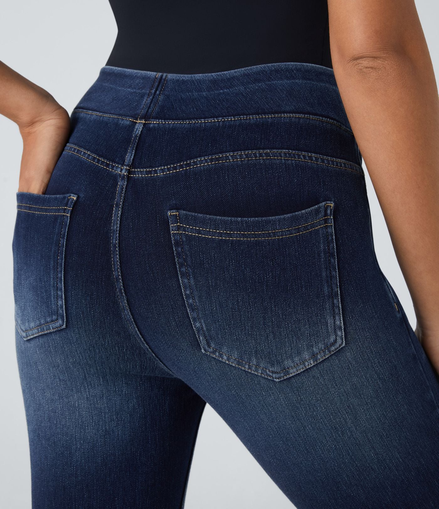 Leggings 7/8 décontractés en denim taille haute avec poches Halara Flex™