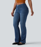 Halara Flex™ Jean bootcut casual taille basse en lyocell drapé, avec poches