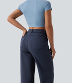 Pantalon décontracté DayStretch taille mi-haute coupe droite avec poches