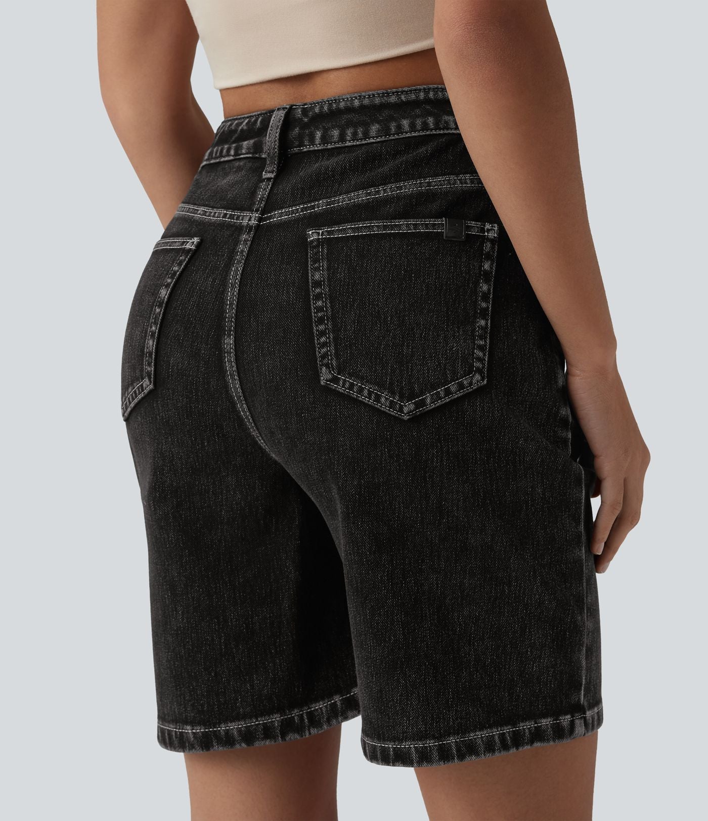 Short en jean Halara Flex™ taille haute décontracté 17,5 cm avec poches