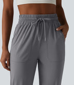 Jogging de sport taille haute cordon de serrage effet frais InstantCool UPF50+ avec poches