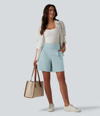 Short tailleur ample DayStretch taille haute 17,5 cm avec poches