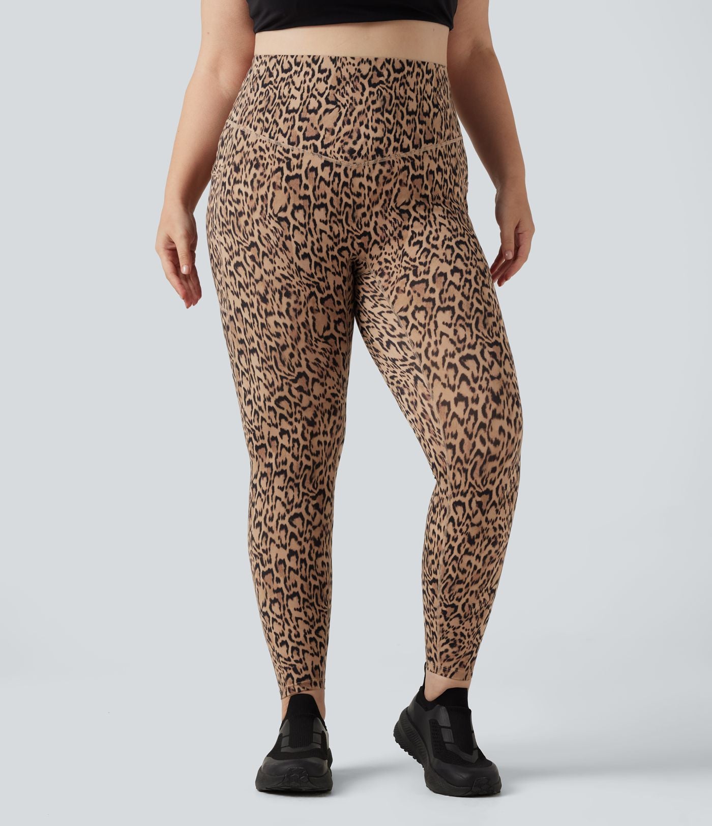 Legging de yoga grande taille Halara UltraSculpt™ taille haute gainant imprimé léopard avec poches