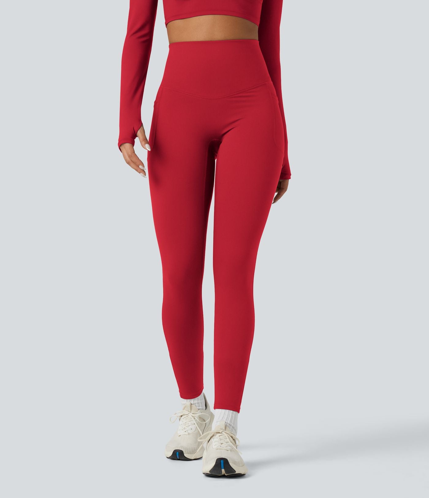 Legging running polaire thermique gainant croisé dos taille haute Halara UltraSculpt™ Heat avec poches