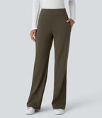Pantalon tailleur évasé taille mi-haute Halara Flex™ DayStretch avec zip latéral et poches