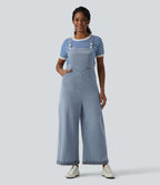Halara Flex™ Salopette en denim coupe large avec poches