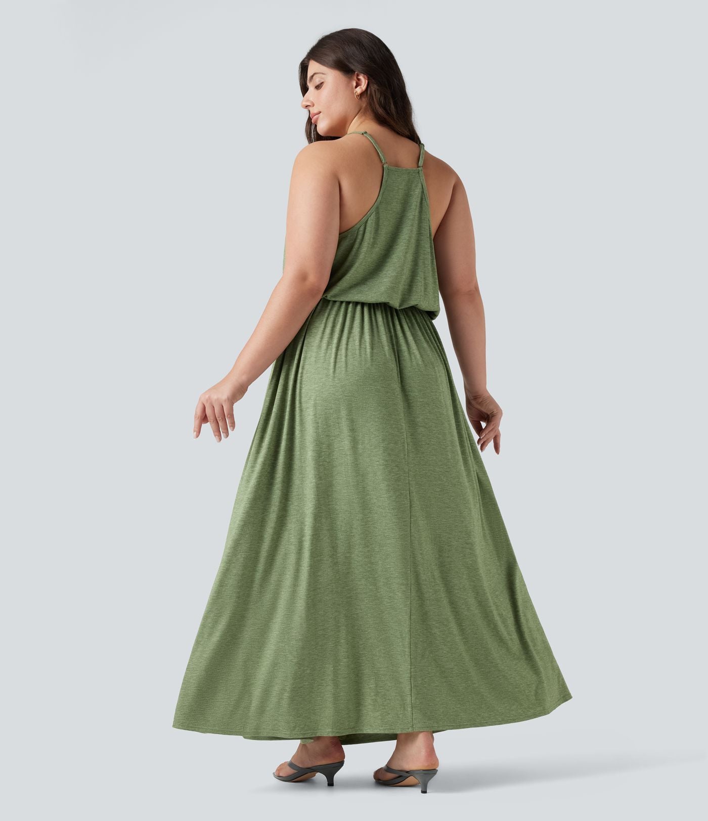 Robe longue fluide grande taille avec poches