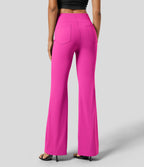 Pantalon tailleur légèrement évasé taille haute avec poches arrière Halara Flex™