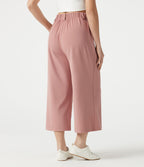 Pantalon tailleur cropped Halara Flex™ taille haute jambes larges en gaufré avec poches