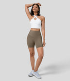 Short cycliste 17,5 cm d'entraînement gainant taille haute avec poches Halara UltraSculpt™