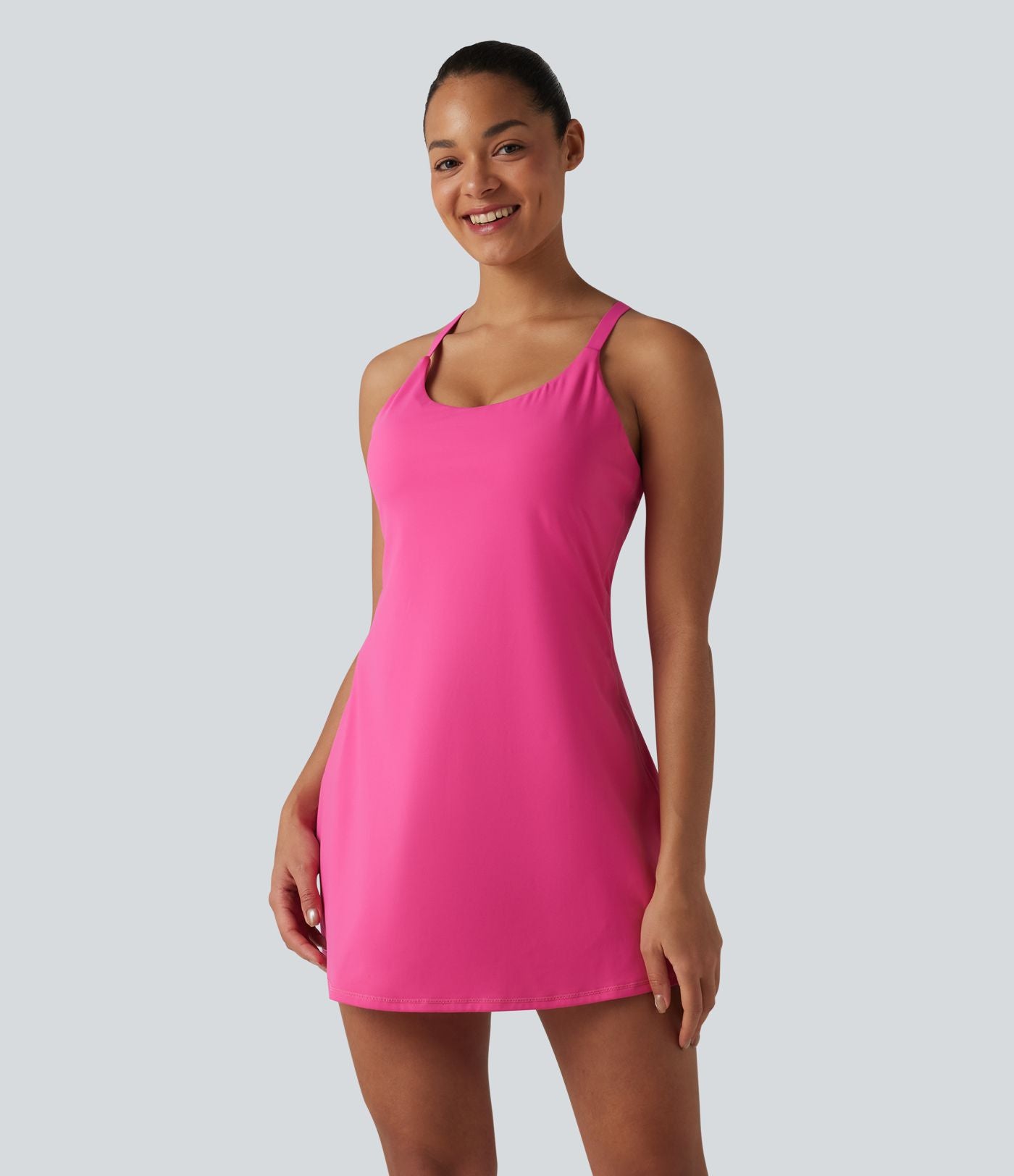 Robe de danse SoftlyZero™ Plush effet push-up dos nu avec bretelles réglables croisées et brassière intégrée bonnets E-G – Édition Easy Peasy