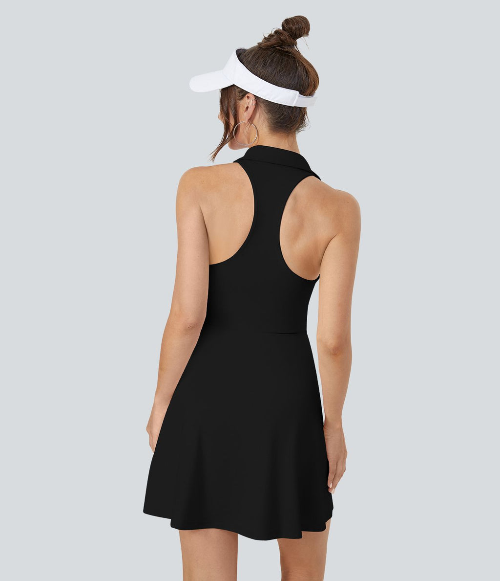 Robe de golf mini SoftlyZero™ Airy évasée à effet frais InstantCool en 2-en-1 avec col dos nageur et poche pour tee de golf, protection solaire UPF50+
