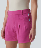 Short de golf taille haute à séchage rapide avec poches – UPF 40+