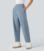 Pantalon décontracté SpacerTek™ taille haute, coupe relax large 7/8, avec poches
