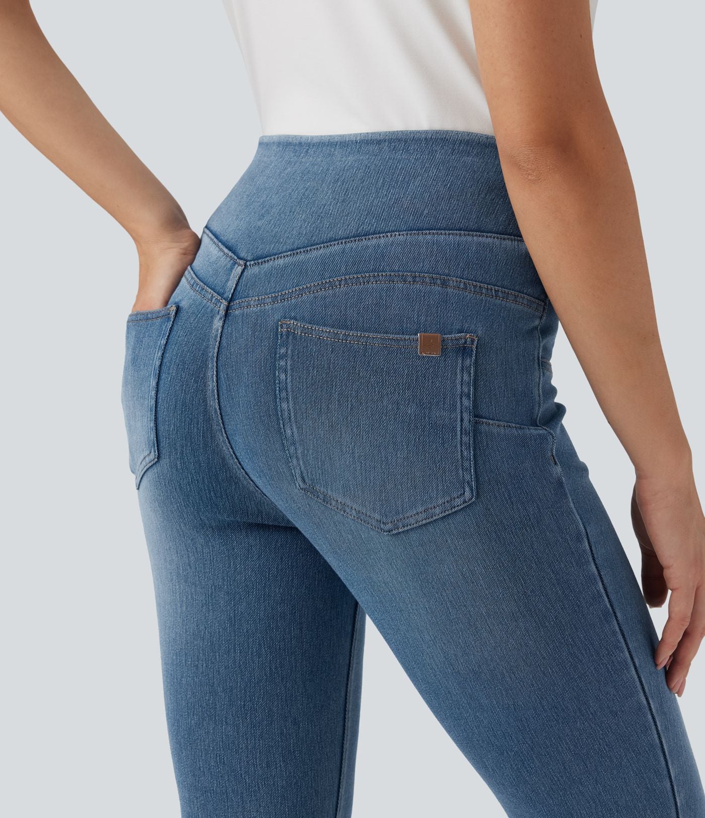 Legging skinny 7/8 en denim Halara Flex™ taille haute gainant avec poches